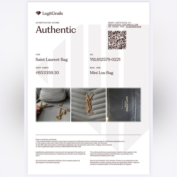 YSL Mini Lou Bag with Saks Paper Bag - Picture 10 of 17